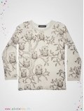 Tee-shirt imprimé hiboux manches longues