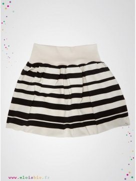 Jupe boule imprimé "Stripe" rayures noires