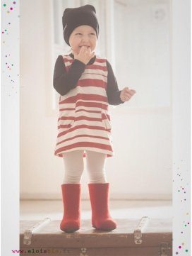 Robe enfant imprimé "Stripe" rayures rouges