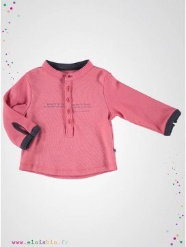 T-shirt enfant col Tunisien rose