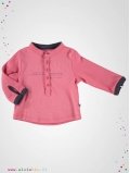 T-shirt enfant col Tunisien rose