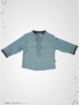 T-shirt enfant col Tunisien bleu