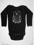 Body enfant noir imprimé hibou