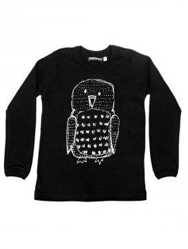 tee-shirt-enfant-noir-imprime-hibou-coton-bio-aarrekid