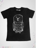 tee-shirt-enfant-noir-imprimé-hibou-coton-bio-aarrekid