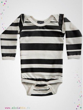 Body enfant imprimé "Stripe" rayures noires