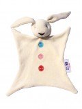 Doudou Lapin Boutons coton bio fabrication française