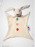 Doudou Lapin Boutons coton bio fabrication française