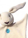 Doudou Lapin Boutons coton bio fabrication française