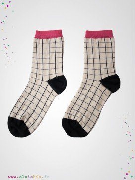 Chaussettes enfant Carreaux Vanilla coton bio