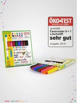 Feutres enfant 9 couleurs et 1 effaceur