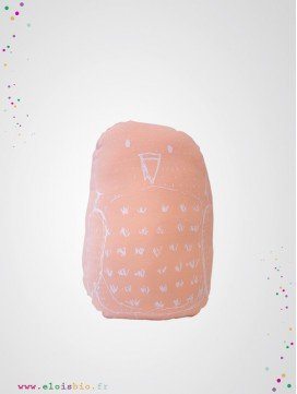 Coussin Hibou Rose coton bio 