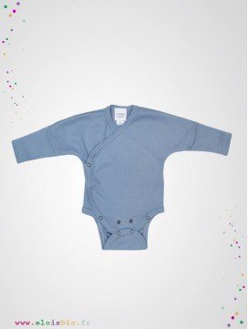 Body kimono naissance manches longues bleu
