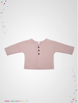 Veste kimono bébé rose coton bio