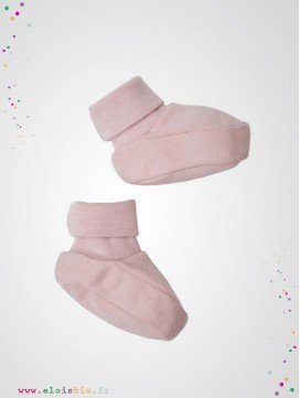 Chaussons naissance bébé rose coton bio