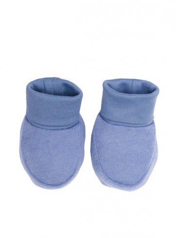 Chaussons naissance bébé bleu coton bio Wooly Organic - ELO is BIO