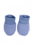 Chaussons naissance bébé bleu coton bio