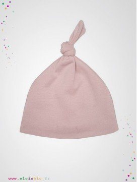Bonnet noeud bébé rose
