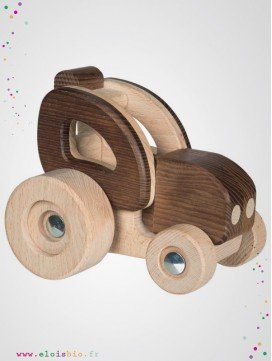 Tracteur en bois naturel