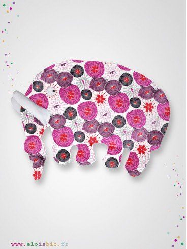 Doudou Éléphant fleurs japonaise