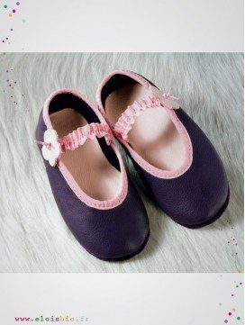 Chausson enfant Ballerine en cuir tannage végétal