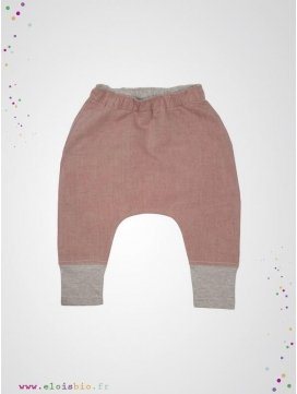 Sarouel coton et lin Rouge