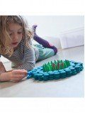 Mandala bleu jeu enfant bois naturel
