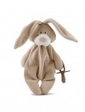 Doudou plat attache-tétine Lapin coton bio fabrication européenne