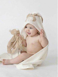 Serviette de bain bébé en coton bio Wooly Organic - ELO is BIO