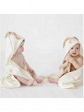 Serviette cape de bain bébé Lapin coton bio fabrication européenne