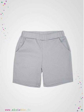 Short enfant gris clair en coton bio