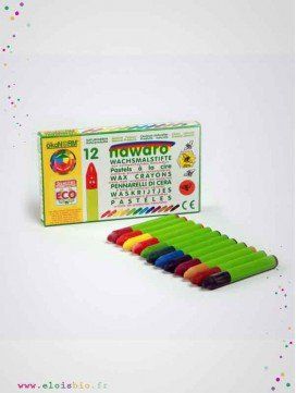 12 crayons pastels à la cire naturelle