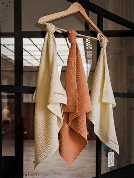 Lot de 3 Langes gaze de coton bio Breastfeeling