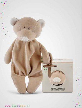 Doudou attache-tétine Ourson