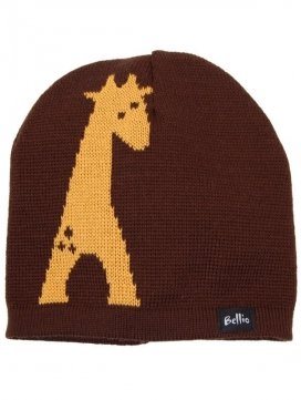 eloisbio-bonnet en laine giralf marron-jaune bellio