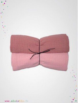 Pack de 2 langes en mousseline de coton bio - 3 coloris