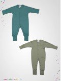 Pyjama sans pied / Combinaison en coton bio - 2 coloris