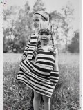 Robe enfant imprimé "Stripe" rayures noires