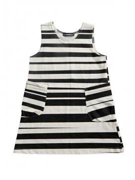 robe-enfant-imprime-stripe-rayures-noires-coton-bio-aarrekid