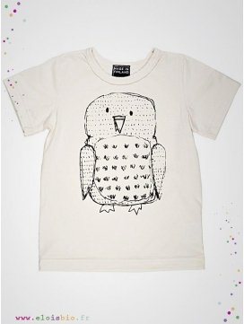 Tee-shirt enfant motif hibou manches courtes
