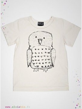 Tee-shirt enfant motif hibou manches courtes