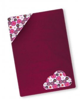 eloisbio-cp070 couverture polaire framboise fleurs japonaises